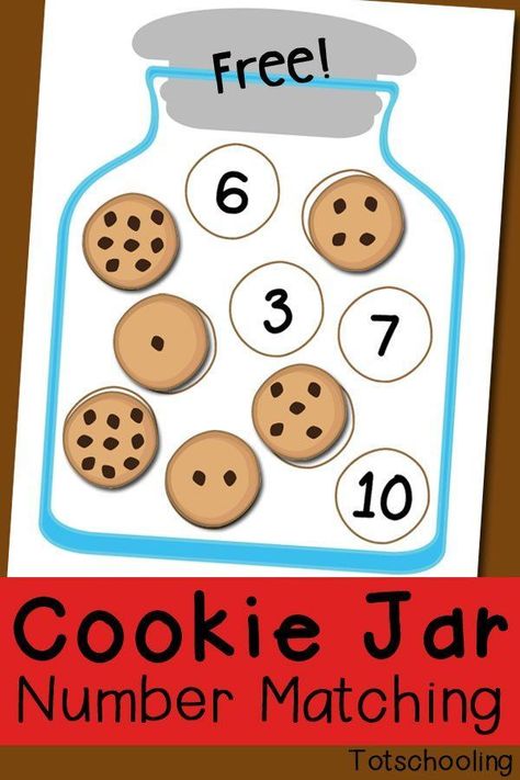 Preschoolers will love this FREE printable cookie jar number matching game. Includes numbers 1-10 with two levels of difficulty. One jar shows numbers and another jar shows number words for children learning to read. Games Kindergarten, Teaching Child To Read, Word Games For Kids, Cookie Craft, Math Games For Kids, Kindergarten Math Activities, Numbers Preschool, Aktivitas Montessori, Math Activities Preschool