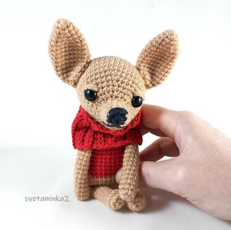 Amigurumi. Crochet And Knitting | My chihuahua in a cozy vest | Facebook Crochet Chihuahua Dog Pattern Free, Crochet Chihuahua, Crochet Dogs, Cozy Vest, Knit Projects, Crochet And Knitting, Christmas Puppy, Crochet Dog, Chihuahua Dogs