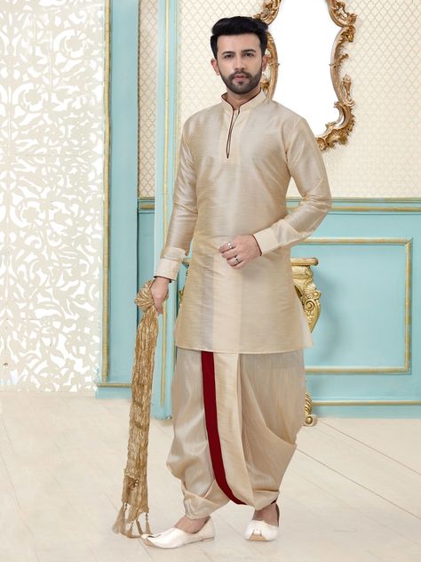 Discover the latest ethnic wear trends for men at Mirraw. From traditional to contemporary styles, we have a wide collection of kurtas, sherwanis, pajamas, and more. Shop now and get the best deals. Stay updated with the latest fashion trends at Mirraw. #ethnic wear #ethnicdress Dhoti Pants For Men, Mens Traditional Wear, Indian Wedding Clothes For Men, Dhoti Kurta, Mens Indian Wear, Vs Image, Gents Kurta, Silk Stoles, Men's Ethnic Wear