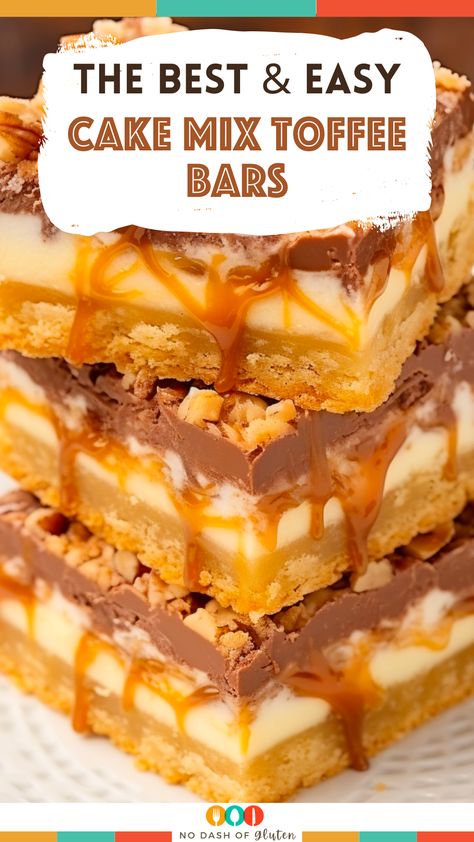 Toffee Cake Bars, Caramel Toffee Bars, Walnut Toffee Bars, Almost A Candy Bar Recipe, Deserts With Toffee, Creamy Toffee Recipe, Easy Cake Mix Bars Recipes, Toffee Desserts Easy, Crunch Bar Cake