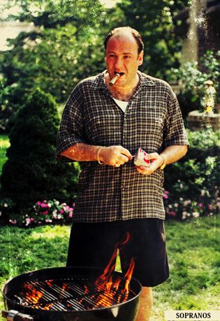 Tony soprano smoking a cigar AND grilling.  Join us on Facebook.  https://www.facebook.com/RousecoInc Psychiatrist Office, Famous Cigars, Bada Bing, Very Important Person, Райан Гослинг, Steve Buscemi, Tony Soprano, The Sopranos, Septième Art