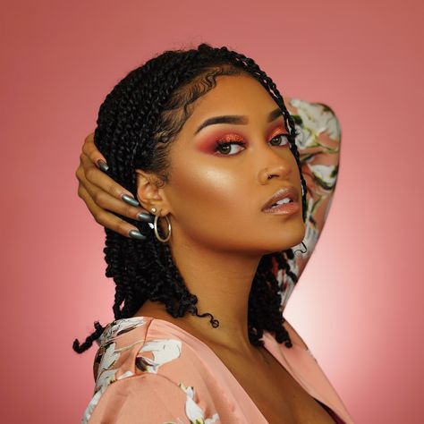 B R I H A L L (La Hara) (@brihallofficial) • Instagram photos and videos Bri Hall, Makeup Ideas For Black Women, Sparkly Makeup, Big Braids, Eye Makeup Ideas, Long Box Braids, Sparkling Eyes, Mini Twists, Fashion Videos