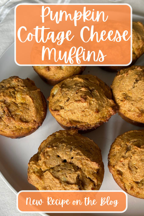 These pumpkin cottage cheese muffins are the perfect way to start your day, with filling cottage cheese, tasty canned pumpkin, and flavorful pumpkin spice. Cottage Cheese Muffins Pumpkin, Pumpkin Muffins Cottage Cheese, Pumpkin Muffins With Cottage Cheese, Pumpkin Cottage Cheese Bread, High Protein Pumpkin Muffins Cottage Cheese, Apple Cottage Cheese Muffins, Cottage Cheese Muffin Recipes, Cottage Cheese Cinnamon Bread, Long Island Cheese Pumpkin Recipes