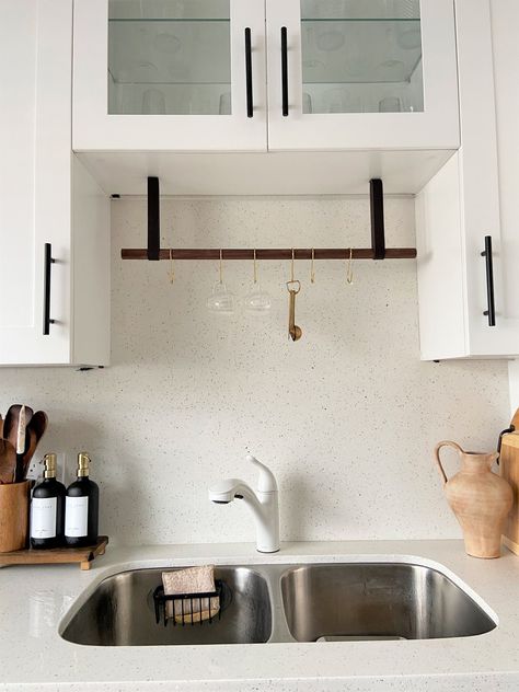 "Free up counter space by suspending your storage under the cabinet with our easy-to-install leather Suspension Straps. Use to dry hand towels or use with 'S' hooks for mugs, utensils and more. Clear off your kitchen, bathroom, or workspace countertops.  ► SIZE & DETAILS Includes two (2) Suspension Straps, installation hardware & instructions **Dowel sold separately (in your choice of length & wood type): https://www.etsy.com/listing/921094608/wooden-dowels-in-birch-walnut-wood-for? *Dowel, S-ho Under Cabinet Shelf, Under Shelf Storage, Ceiling Installation, The Cabinet, Counter Space, Under Cabinet, Paper Towel Holder, Hanging Storage, Storage Items