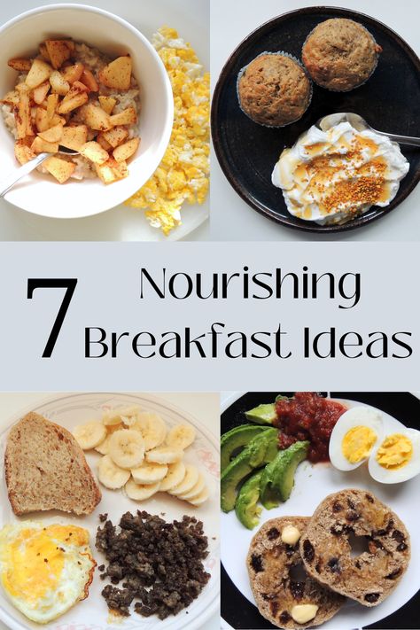 These 7 nourishing breakfast ideas are sure to give you a strong start to your day. Healthy breakfast ideas that you can prepare in the morning, or meal prep big batches ahead of time so that you can have easy, healthy breakfasts on hand all week Nourishing Traditions Breakfast, Whole Food Breakfast Ideas, Big Breakfast Ideas, Balance Food, Pro Metabolic, Nourishing Breakfast, Protein Breakfasts, Healthy Make Ahead Breakfast, Foods To Balance Hormones