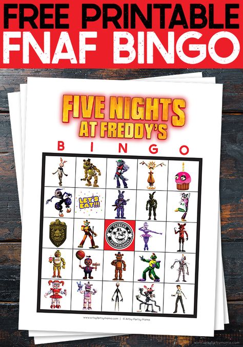 Free Printable Five Nights at Freddy's Bingo #fnaf #FiveNightsatFreddys #bingo #freeprintable #partygames #party #fnafparty #kidsactivities #printable #partyprintables #FreddyFazbear #partyideas Fnaf Birthday Party Games, Fnaf Activities, Five Nights At Freddy's Birthday Ideas Diy, Fnaf Bday Party Ideas, 5 Nights At Freddys Birthday Ideas, Five Nights At Freddy's Party Ideas, Five Nights At Freddy’s Birthday Party, Fnaf Party Games, Fnaf Food Ideas