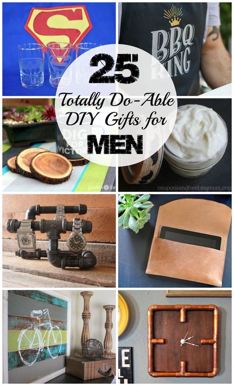 25 Totally Do-Able DIY Gifts for Men for any occasion! Christmas, birthday, Father's Day, etc. Diy Gifts For Christmas, Diy Projects For Men, Diy Gifts For Men, Gifts For Guys, Painted Pots Diy, Diy Crafts For Adults, Diy Artwork, Easter Basket Diy, Diy For Men