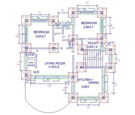 Foundation Plan House Foundation Plan, Foundation Engineering, Foundation Plan, 20x30 House Plans, Architecture Reference, North Facing House, Architecture Foundation, Bungalow Floor Plans, Building Foundation