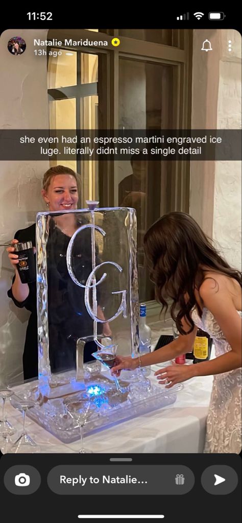 Ice Sculpture Wedding, Ice Luge, Adult Christmas Party, Nye Wedding, Ice Sculpture, Light Blue Wedding, Holiday Hotel, Luge, Fancy Wedding