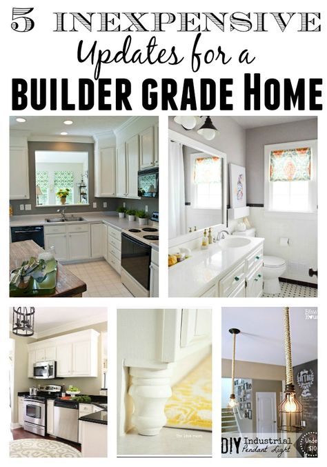 New Build Upgrades Diy, Cabinet Kick Plate Ideas, Upgrading A Builder Grade Home, Upgrading Builder Grade Kitchen, Turning Builder Grade Into Custom, Builder Home Makeover, House Updates That Add Value, New Build Upgrades, Builder Grade Home Makeover