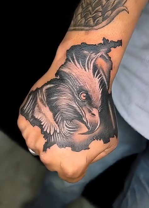 Egal Tattoo Design Hand, Italian Mafia Tattoo Design, Punjabi Tattoo Men, Eagle Hand Tattoo, Lion Hand Tattoo Men, Egal Tattoo, Eagle Tattoo On Hand, Punjabi Tattoo, Eagle Tattoo Arm