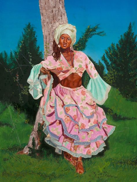 Louisiana Creole Culture, Femininity Art, Haitian Paintings, Haitian Culture, Haitian Art, Art Realism, Caribbean Culture, Caribbean Art, Black Art Painting