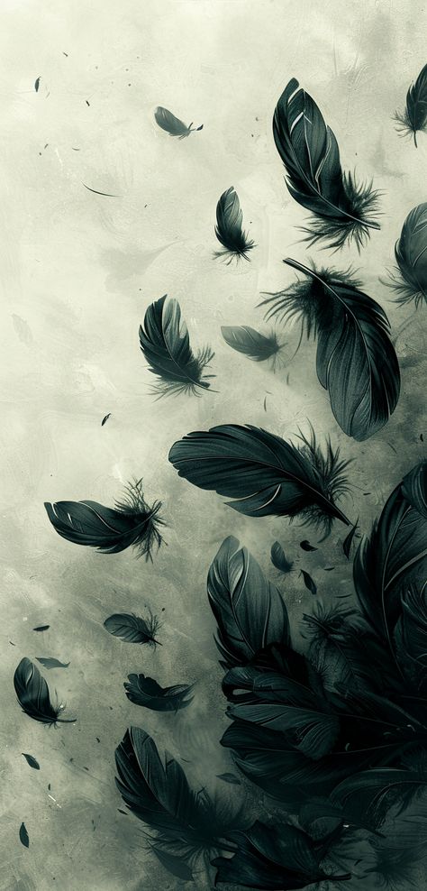 Black Feathers Aesthetic, Feather Aesthetic Wallpaper, Black Feather Wallpaper, Entity Aesthetic, Burning Feather, Feather Aesthetic, Falling Gif, Harry Potter Scrapbook, Feather Background