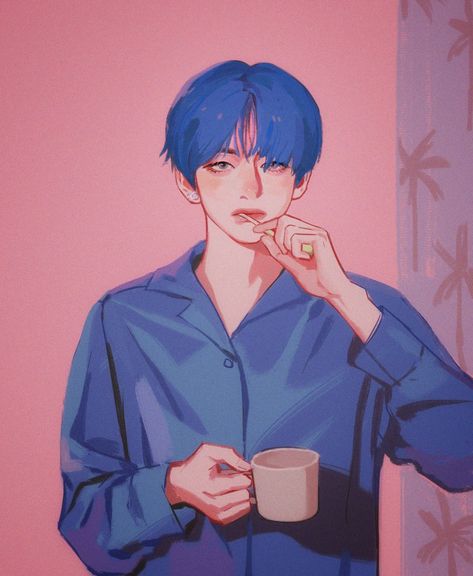 Anime Aesthetic Wallpaper, V Chibi, Bts Anime, Fanart Bts, Taehyung Fanart, Japon Illustration, Wallpaper Bts, Kpop Drawings, Arte Inspo