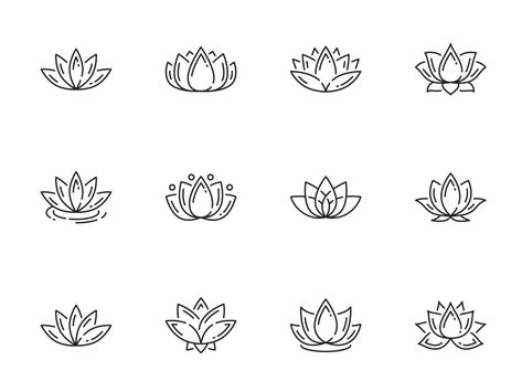 Lotus Symbol Tattoo, Tattoos Lotus, Lotus Vector, Lotus Symbol, Yoga Tattoos, Yoga Symbols, Flower Symbol, Symbol Tattoo, Symbol Tattoos