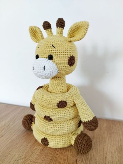 Stacking toy giraffe crochet pattern English, montessori giraffe pattern, Crochet giraffe toy, Stuffed giraffe, Safari birthday, Jungle Zoo Stackable crochet toy pattern #stackablecrochettoypattern #crochet #crochettoy #crochettoys 1.765 Crochet Stacking Toy Pattern Free, Baby Ring Toy, Giraffe Crochet Pattern, Stuffed Giraffe, Crochet Tiger, Giraffe Safari, Stacker Toy, Crochet Giraffe, Cow Toys