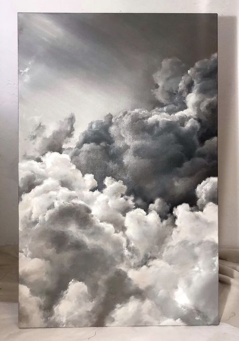 Cloud Art, Charcoal Art, Sky Painting, Beautiful Dark Art, Arte Inspo, Cloud Painting, Art Inspiration Painting, Painting Art Projects, Pastel Painting