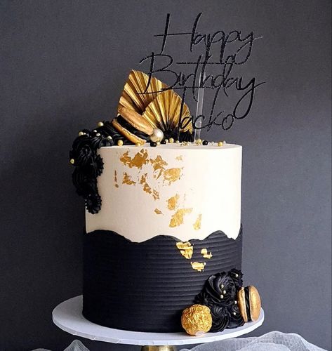 White N Gold Cake, Birthday Cake For Men Husband Unique, 70th Birthday Cake For Men, 30 Cakes, 40th Birthday Cakes For Men, 50th Birthday Cake For Women, 50th Birthday Cakes For Men, Black And White Cake, Modern Birthday Cakes