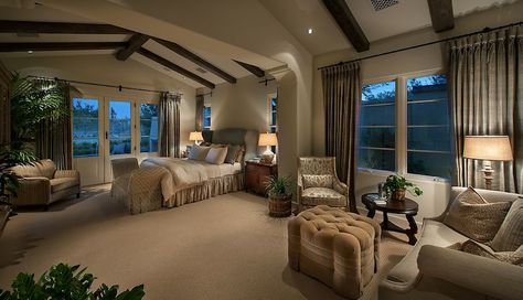 Would love a sitting area in our MB - think every Master should have this "down time" spot. Bedroom Suite Ideas, Southwest Style Home, Master Suite Remodel, Master Suite Bedroom, Suite Ideas, Dream Master, Luxurious Interior Design, Master Room, Bedroom Master