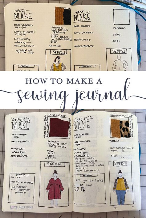 Sewing Journal, Journal Entry, Sew Ins, Techniques Couture, Sewing Class, Diy Sewing Clothes, Sewing Lessons, Diy Couture, Custom Stamps