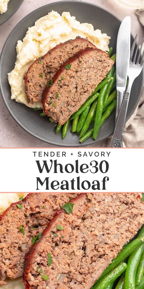 Whole 30 Meatloaf Recipe, Whole 30 Meatloaf, Meatloaf Without Breadcrumbs, Whole30 Meatloaf, Ground Turkey Meatloaf, Healthy Meatloaf, Whole 30 Lunch, Whole30 Dinner Recipes, Whole 30 Meal Plan