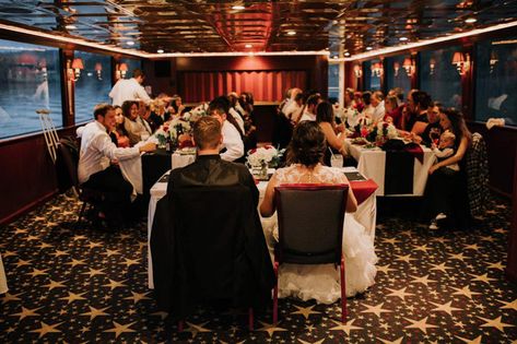 Boat Wedding Ideas, Indoor Wedding Receptions, Romantic Wedding Receptions, Yacht Wedding, Boat Wedding, Wedding Shopping, Cruise Wedding, Wedding Expo, Pink Bride