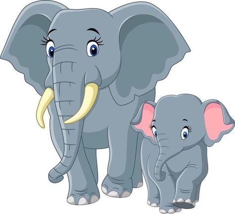 Baby Elephant Cartoon, Hamster Cartoon, Cute Elephant Cartoon, Baby And Mother, Mother Elephant, Mom And Baby Elephant, Mother And Baby Elephant, Elephant Images, Baby Silhouette