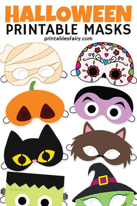 Printable Halloween Masks For Kids, Halloween Masks For Kids, Halloween Mask Craft, Halloween Masks Kids, Halloween Kita, Costumes With Masks, Printable Halloween Masks, Halloween Makeup For Kids, Diy Halloween Masks