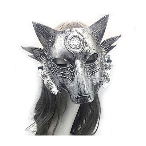 Wolf Masks, Werewolf Mask, Funny Wolf, Mask Full Face, Party Wedding Reception, Silver Clothing, Mystical Wolf, Motorcycle Face Mask, Dog Skull