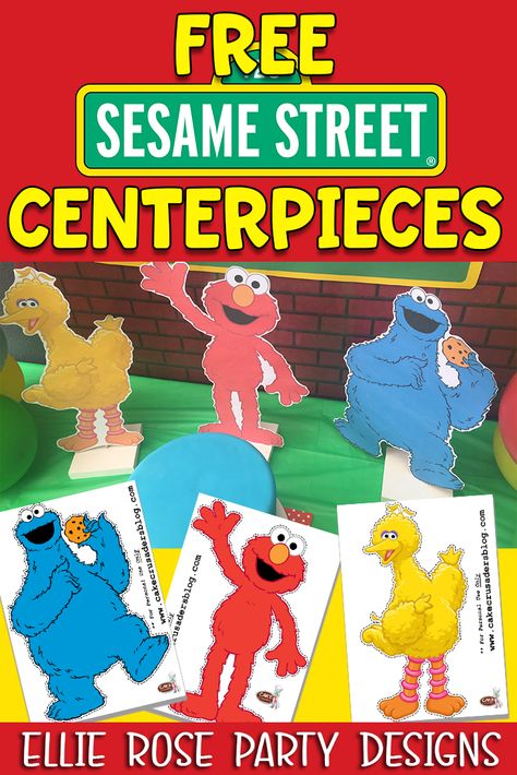 Diy Sesame Street Decorations, Elmo Centerpieces, Seaseme Street Birthday Party, Sesame Street Printables, Sesame Street Decorations, Sesame Street Centerpiece, Sesame Street Birthday Party Ideas Boy, Elmo Birthday Party Boy, Sesame Street Signs