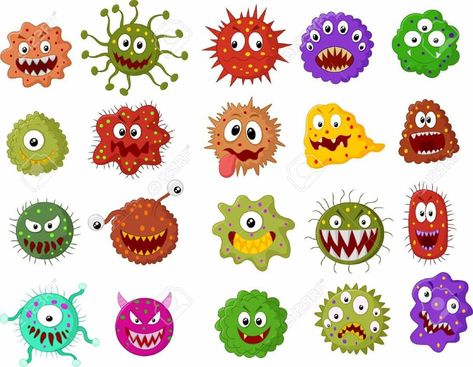 Bacteria Cartoon, Play Doh Activities, Kindergarden Activities, How To Prevent Cavities, Free Cartoons, Vector Character, Microbiology, Art Therapy, Funny Cartoons