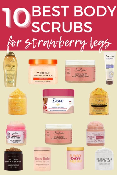 The 10 best body scrubs that are perfect for exfoliating away your dead skin revealing the smooth glowing skin you never knew you had! These 10 best body scrub products are loved by women worldwide! These best exfoliating leg scrubs include drugstore picks and are great for dry skin too. We're sure you'll find the very best exfoliating body scrub for yourself right here so you can upgrade your shower routine. Best Body Scrubs For Black Women, Best Body Scrubs For Women, Best Body Scrub For Glowing Skin, Scrub For Strawberry Skin, Best Exfoliating Body Scrub, Exfoliate Body Scrub, Stretch Mark Prevention Pregnancy, Fragrance Combos, Feminine Era