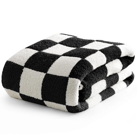 PRICES MAY VARY. 100% Chenille Cozy Blanket: David's Home checkered throw blanket is made of 100% chenille, which is valued for its cloud-like softness and warmth without much weight. Features of fluffy, chic, delicate, fine texture with good elasticity and drapes, this blanket also great as the decorative fashion items. 100% choosen chenille, standard 100 by OEKO-TEX certifiedalso, it is great for kids, child, we insist on providing you and your baby with the most comfort and safety product. Cl Checkered Throw Blanket, Blankets Cozy, Bed Black, Preppy Plaid, Cute Blankets, Microfiber Blanket, Cozy Throw Blanket, Twin Blanket, Couch Throws