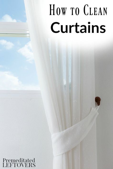 Curtains should be cleaned regularly to eliminate odors and allergens in your home. Learn how to do this with these tips on How to Clean Curtains. DIY house cleaning idea for your home and bedroom. Clean Curtains, Cleaning Hacks Bedroom, Swag Curtains, French Curtains, Ikea Curtains, Cleaning Curtains, Burlap Curtains, Drop Cloth Curtains, Spring Cleaning Hacks