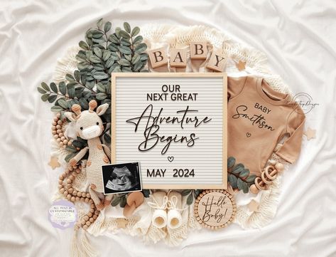 Digital Pregnancy Announcement, Gender Neutral Baby Announcement, Downloadable Editable Template, Social Media Reveal, Next Adventure - Etsy Australia Editable Baby Announcement, Up Baby Announcement, We Are Expecting Announcement, August Baby Announcement, June Baby Announcement, First Baby Announcement, Spring Baby Announcement, Baby Timeline, Neutral Baby Announcement