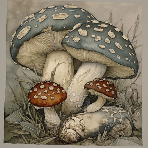 Elevate your space with this stunning collection of 37 digital mushroom artworks. Perfect for cafes, dining rooms, and kitchens, these fungi posters offer a unique and botanical charm. Each piece is designed to add a natural touch to your decor, making it an ideal choice for anyone looking to enrich their interior with captivating and detailed artwork. Downloadable and easy to print, this set ensures you have a versatile selection of wall art to suit any room.  BECAUSE each image has been proces Funky Mushroom Art, Posters Square, Mushroom Digital Art, Mushroom Room Decor, Vintage Mushroom Art, Mushroom Photos, Fungi Illustration, Fantastic Fungi, Mushrooms Art