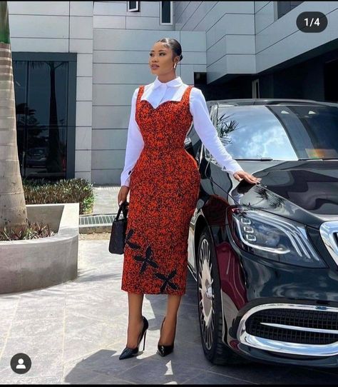 Official Dresses For Work, Simple Dress Styles, Ankara Dress Designs, Classy Short Dresses, Ankara Short Gown Styles, Ankara Long Gown Styles, Modest Dresses Fashion, Chic Dress Classy, African Print Dress Ankara