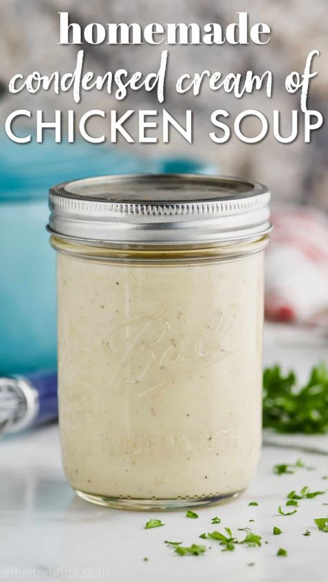 Make this Homemade Condensed Cream of Chicken Soup to replace that can from the grocery store. If you want a completely from scratch dinner, this recipe will replace that can with the exact same amount. Crockpot Chicken Taco Soup, Condensed Cream Of Chicken Soup, Chicken Tacos Crockpot, Homemade Pantry, Diy Cream, Chicken Taco Soup, Homemade Tacos, Homemade Taco Seasoning, Chicken Soup Recipes