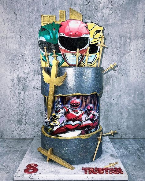 Power Rangers Birthday Cake, Power Rangers Cake, Power Rangers Birthday, Power Ranger Cake, Power Ranger Birthday Party, Power Ranger Party, Boy Cakes, Power Ranger Birthday, Cake Decorating Piping