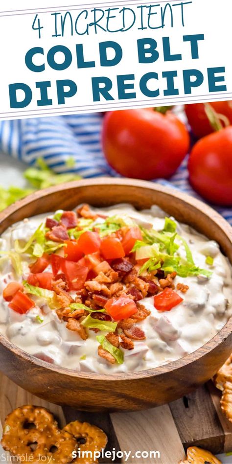 Blt Dip Recipe, Cold Dip Recipes, Blt Dip, Party Dip, Cooking Bacon, Dip Recipes Easy, Dip Recipe, Appetizer Dips, Dip Recipes