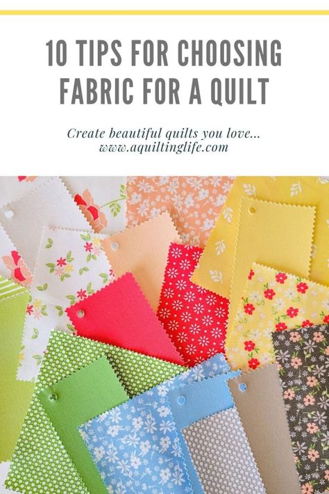 10 Tips for Choosing Fabric for a Quilt - A Quilting Life Backing A Quilt, A Quilting Life, Quilt Blocks Easy, Beginning Quilting, Red And White Quilts, Choosing Fabric, Heirloom Quilt, Colorful Quilts, Book Quilt