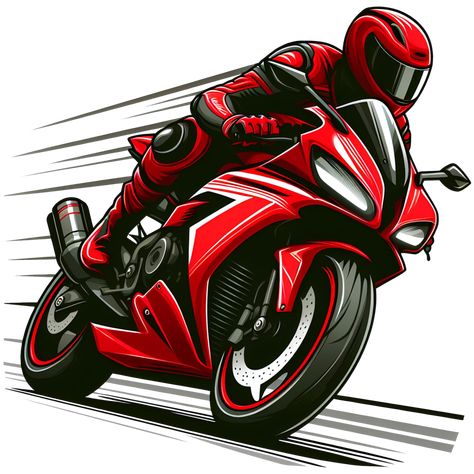 AI generated red sport motorcycle rider in cartoon style on transparent background Motorcycle Pfp, Sport Bike Rider, Cartoon Motorcycle, Motorcycle Artwork, Red Motorcycle, Motorcycle Aesthetic, Sport Motorcycle, Bike Rider, Motorcycle Riders