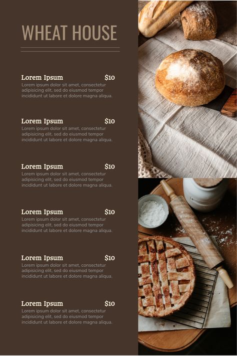 Create your menu with this template. It is beautiful and professionally-designed, and meet your design need perfectly. Menu Design Ideas Templates, Cafe Menu Design, Bread Shop, Bakery Menu, Menu Design Template, Food Menu Design, Menu Book, Cafe Menu, Cake Lover