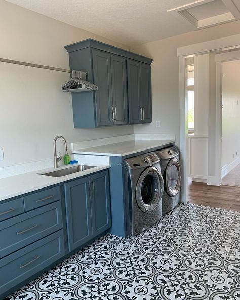 Whole House Color Palette, House Color Palette, House Laundry Room, Laundy Room, Nypd Blue, Dream Laundry Room, Basement Laundry, Mudroom Laundry Room, Laundry Room Layouts