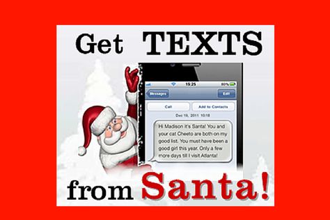 Send Christmas Fun with Texts from Santa Christmas Text Messages, Message From Santa, Visit Atlanta, Christmas Text, From Santa, Funny Christmas, Text Messages, Christmas Humor, Simple Way