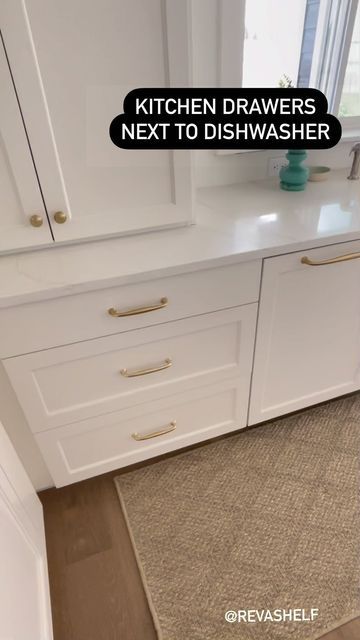 Toni Roberts, Design Dazzle on Instagram: "I’m sharing specifically why I planned these three drawers next to the dishwasher. Link to wood cutlery organizer trays https://amzn.to/3P7ImZJ #KitchenDesign #KitchenHacks #Revashelf #Kitchenzones #KitchenDrawers #KitchenCutleryDrawer #Kitchenplates #KitchenInspiration #KitchensOfInstagram #newbuildmusthaves #NewBuildJourney #NewBuildKitchen #WhiteKitchen #kitchenmusthaves" Drawers Instead Of Cabinets In Kitchen, Kitchen Cabinets All Drawers, Drawers Vs Cabinets In Kitchen, Kitchen Cabinet Drawer Organization, Dishes Drawer, Plates In Drawers, Kitchen Drawers Instead Of Cabinets, Drawers In Kitchen, Kitchen Drawer Organization Ideas