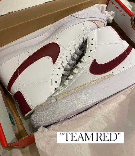 Nike Blazer Mid '77 Vintage curated on LTK Maroon Nike Blazers, Red Nike Blazer Outfit, Nike Blazer Mid 77 Red, Nike Blazer Mid 77 Colors, Red Blazers, Nike Blazers Outfit, Blazer Shoes, Maroon Nike, Blazer Mid 77 Vintage