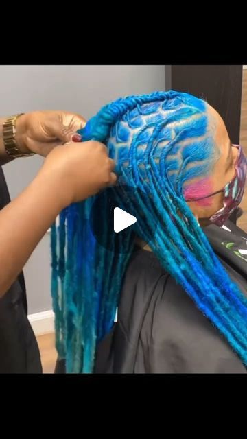 Hair Fashion/Discussions on Instagram: "Perfect?? How about living life in colors😍✂️: styling colored locs🔥🔥👉 ______Follow, @letstalkhairs for dopest hairstyles, hair fashion and discussions 

📩DM FOR DIFFERENT PROMO/ADS PACKAGES AVAILABLE

______________________

✂️Featured stylist: @hairbyrell
📍: Capitol Heights, MD 
DM HER👆 FOR THIS STYLE

______________________

IGNORE

braids #braidstyles  #hair  #naturalhairstyles     knotlessbraids #protectivestyles locstyles locstylist 
DMV locs 
DMV hairstylist 
#letstalkhairs 
#letstalkhairscapitolheightslocs" Feed In Loc Styles, Braided Locs Styles For Women, Blue Locs Black Women, Dmv Hairstylist, Colored Locs, Colored Dreads, Locs Hairstyles, Hair Fashion, Loc Styles