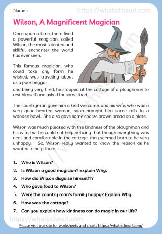 Reading Comprehension - Wilson, A Magnificent Magician - Your Home Teacher 4th Grade Reading Worksheets, Esl Reading Comprehension, Writing Comprehension, 2nd Grade Reading Comprehension, Reading Fluency Passages, Picture Comprehension, First Grade Reading Comprehension, Reading Comprehension For Kids, Reading Comprehension Lessons