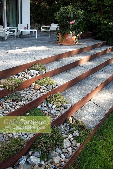 Garden Stairs, Pools Backyard, Stone Stairs, Backyard Oasis Ideas, Garden Steps, Have Inspiration, Corten Steel, Budget Diy, Backyard Makeover